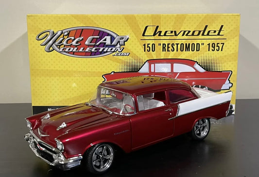 ACME Nice Car Exclusive 1957 Chevrolet Restomod 150 A1807012JSS Red/White 1:18 Diecast