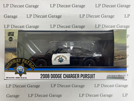 GREENLIGHT 2008 Dodge Charger California Highway Patrol Police CHP 1:43 Diecast