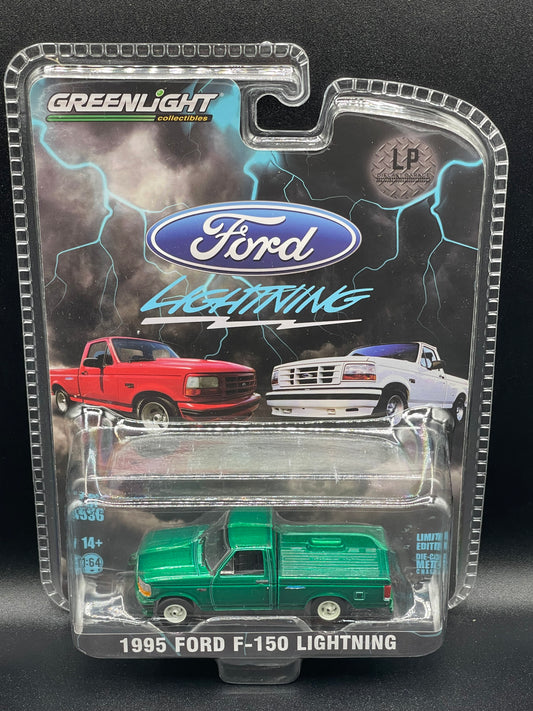 GREENLIGHT 1995 Ford F-150 Lightning Truck Green LP Diecast Garage Exclusive 1:64 Diecast Promo *GREEN MACHINE* 51516