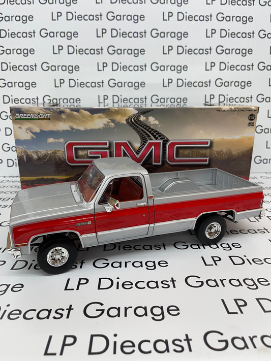 GREENLIGHT 1984 GMC K-2500 Sierra Grande Truck Silver/ Red 1:18 Diecast 13660