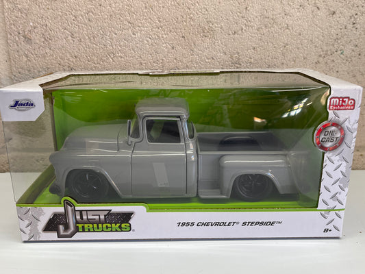 JADA 1955 Chevrolet Stepside Pickup Destroyer Grey "Just Trucks" MiJo Exclusive 1:24 Diecast