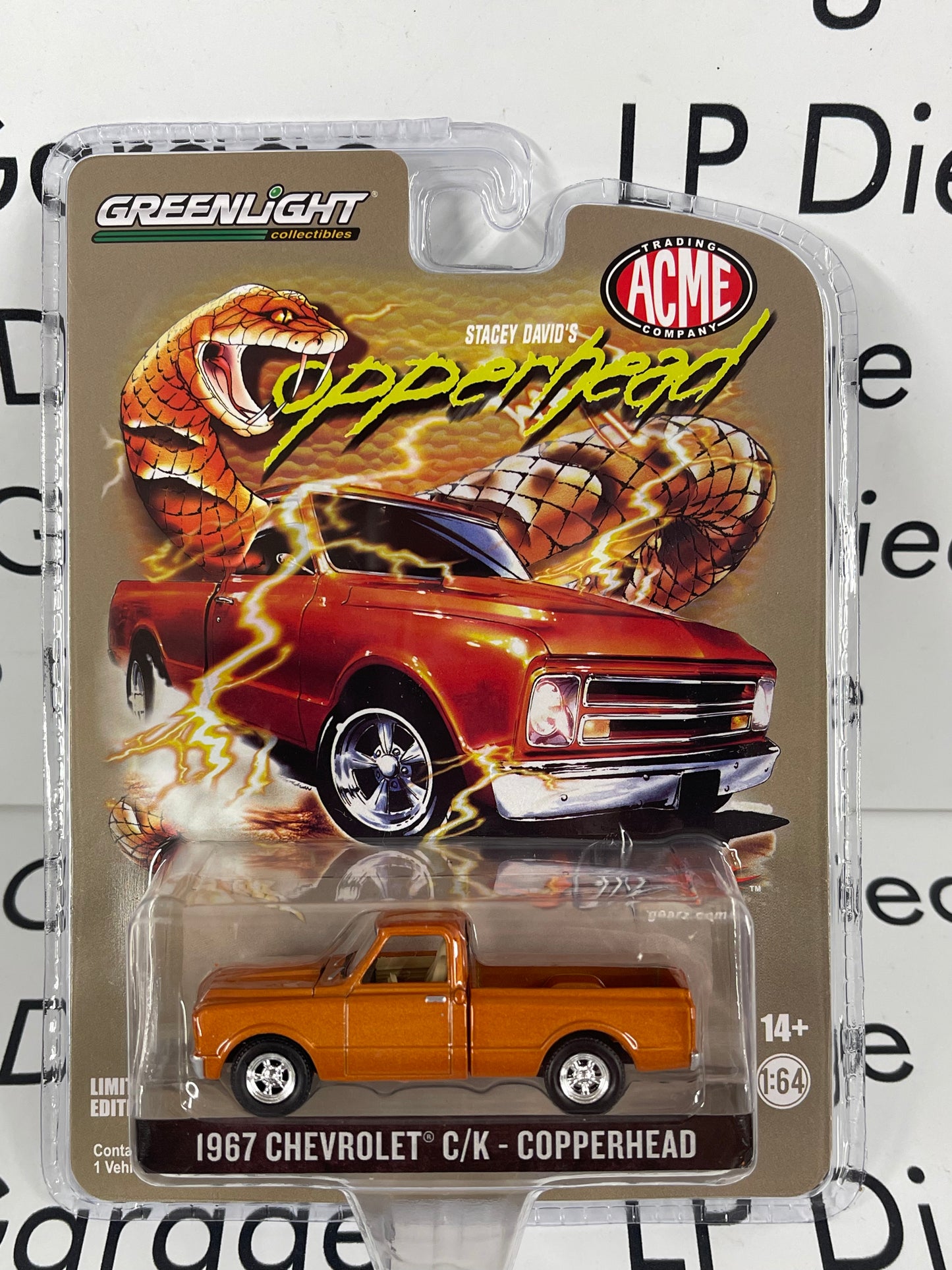 GREENLIGHT 1967 Chevrolet C/K Pick Up Truck Stacey David's Copperhead ACME Exclusive 1:64 Diecast