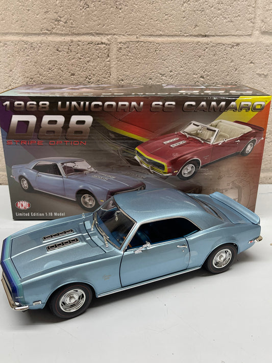 ACME 1968 Chevrolet Camaro SS Unicorn Blue A1805717 1:18 Diecast