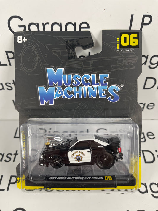 MAISTO Muscle Machines 1993 Ford Mustang SVT Cobra California Highway Patrol 1:64 Diecast