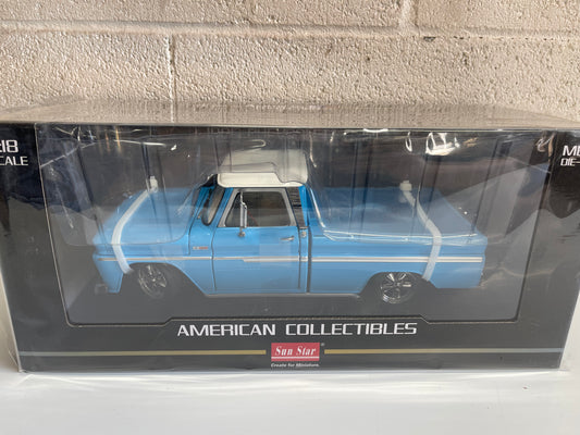 SUNSTAR 1965 Chevrolet C-10 Lowrider Baby Blue 1:18 Diecast