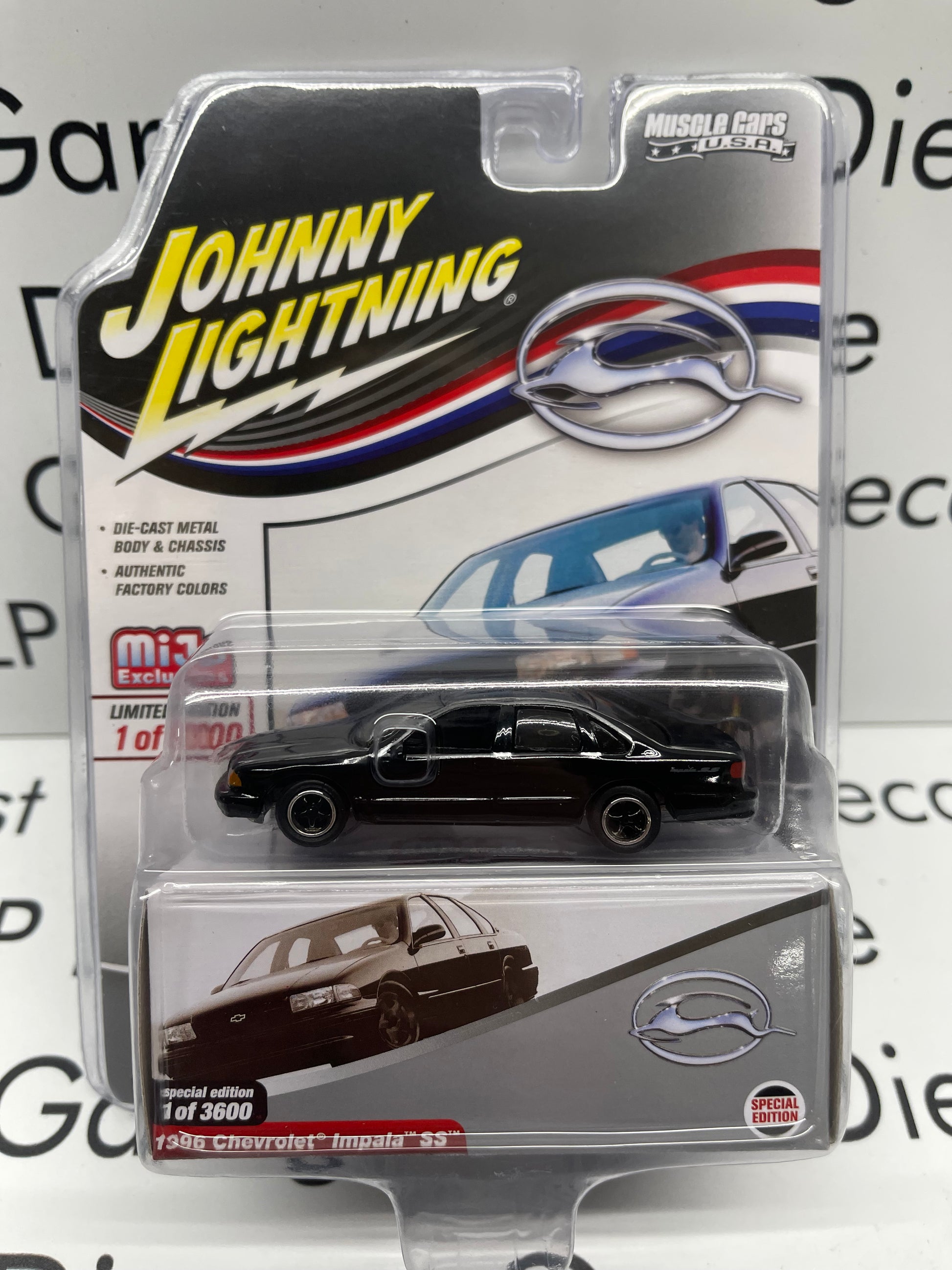 JOHNNY LIGHTNING 1996 Chevrolet Impala SS Black MiJo Exclusive 1 64 Di LP Diecast Garage