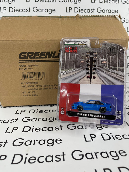 GREENLIGHT 1992 Ford Mustang GT Drag Car LP Diecast Garage Exclusive CASE of 12 1:64 Diecast