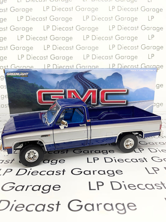 GREENLIGHT 1984 GMC K-2500 Sierra Grande Truck Dark Blue/ Silver 1:18 Diecast 13659